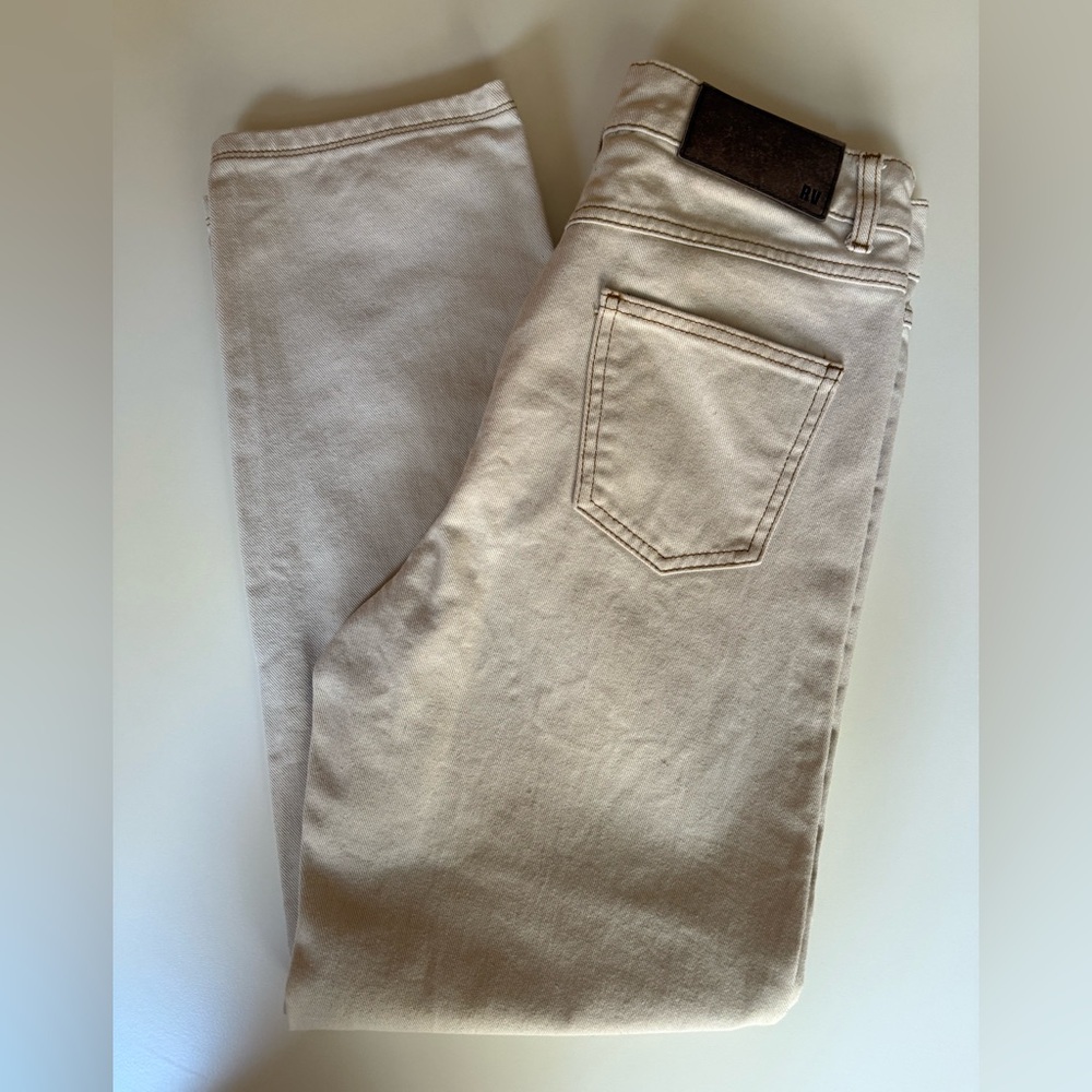 Reclaimed Vintage Cream High Waisted Beige Jeans W 30” L 32"